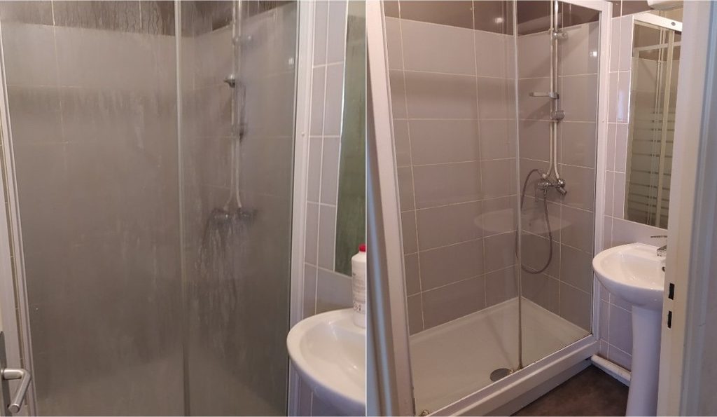 Nettoyage complet de cabine de douche dans un logement à Bordeaux gironde par ProNickel